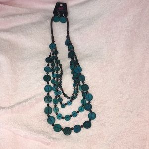 Teal Earring & Necklace Set